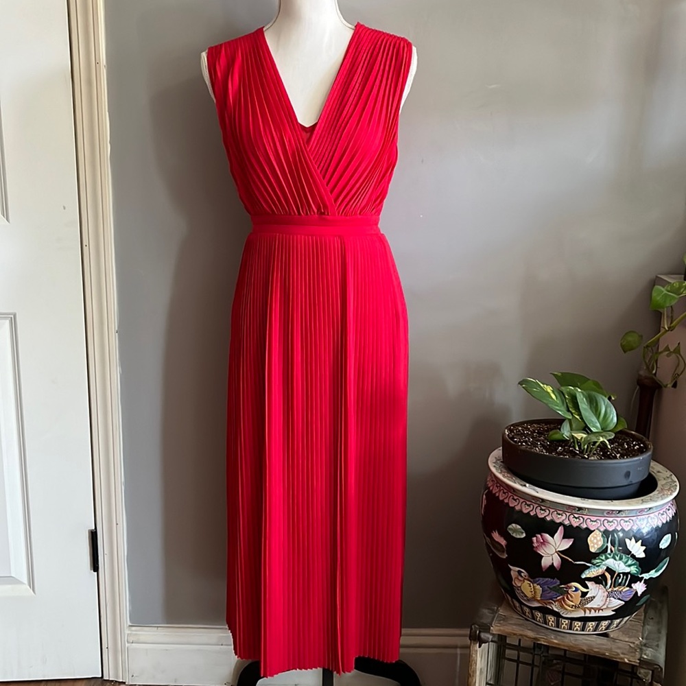 Red Tracy Reece (Anthropology )pleated dress